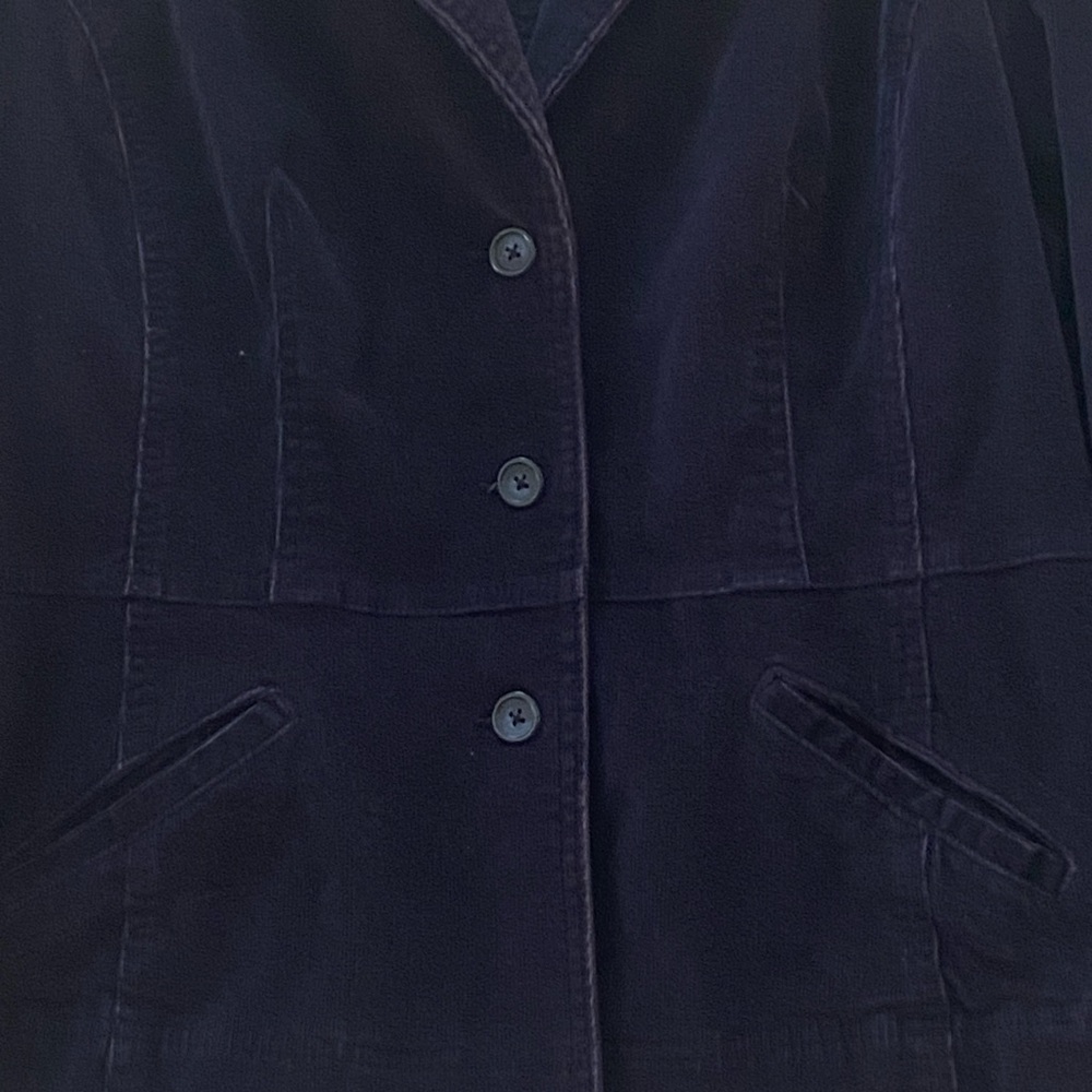 Navy Blue Corduroy Stretch Blazer / Jacket, St. John’s Bay, Size Women’s XL - Picture 3 of 10